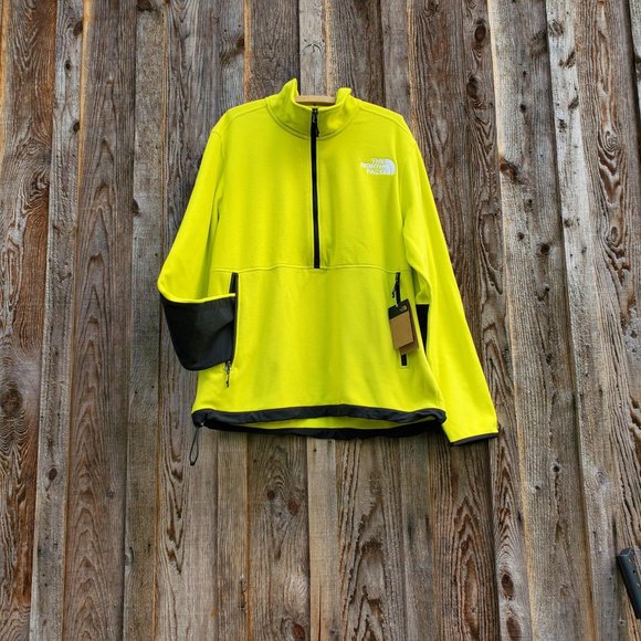 NWT The North Face Men's TKA Kataka Fleece Jacket Yellow Sulphur Spring Green - Picture 2 of 14